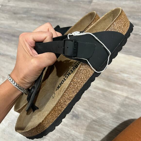 Birkenstock Black Gizeh One Strap Sandals Size EU 39 - Picture 3 of 6